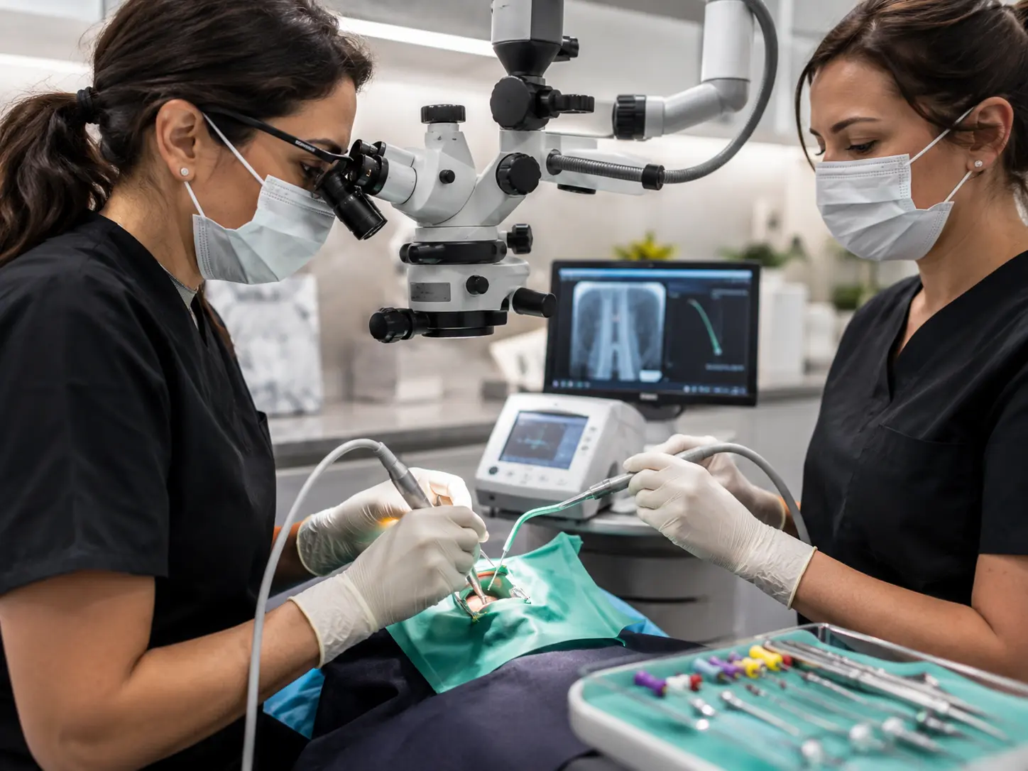 Endodonție cu magnificare prin lupe stomatologice pentru tratament de canal dificil și retratament endodontic
