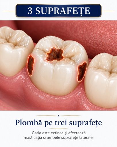 Obturație coronară 3 suprafețe – plombă dentară extinsă | Sparklingmoon Dental - stomatologie