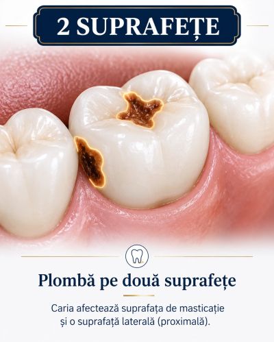 Obturație coronară 2 suprafețe – plombă dentară extinsă | Sparklingmoon Dental