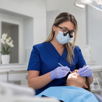 Dr. Laura Voicu realizează tratament parodontal asistat de laser la Sparklingmoon Dental, protocol pentru parodontoză cu debridare radiculară subgingivală și chiuretaj parodontal în Sector 4